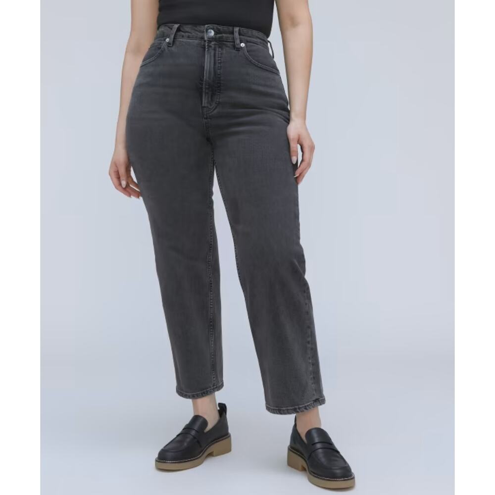 NWT Everlane Sz 23L The Curvy Way High Straight Jean‎ in Washed Black